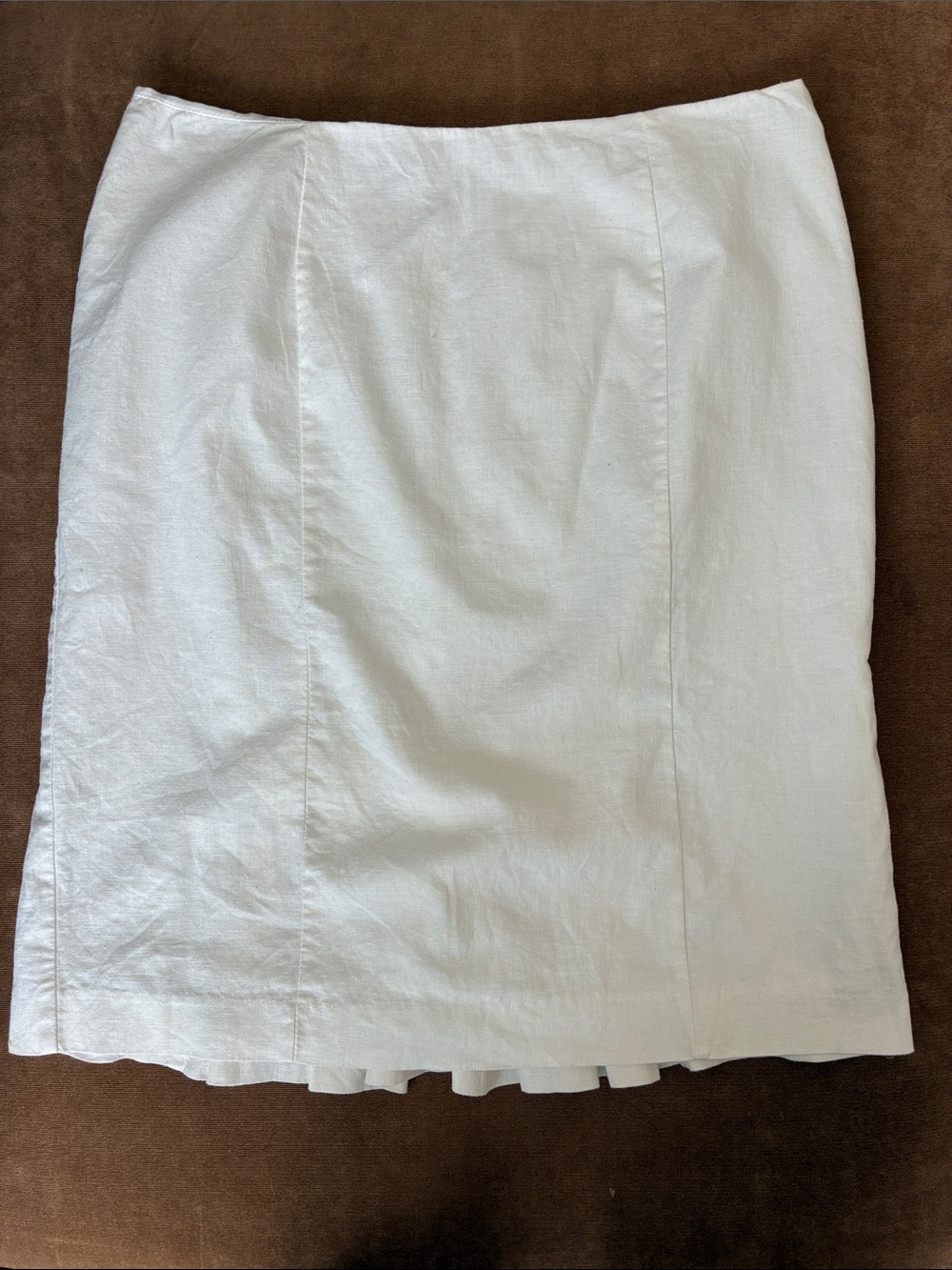 New York & Company White Linen Blend Pencil Skirt